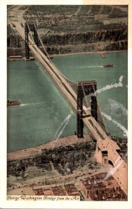 New York City George Washington Bridge From The Air 1936