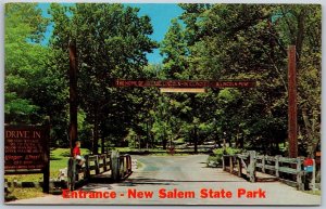 Vtg Illinois IL Entrance New Salem State Park Chrome View Postcard