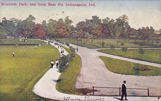 Riverside Park East From Bear Pit Indianapolis Indiana 1909