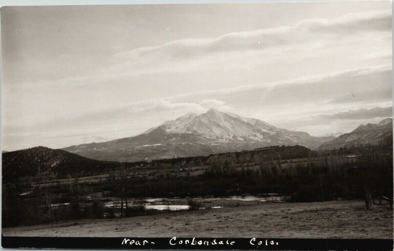 near Carbondale CO Colorado Unused Real Photo Postcard G74