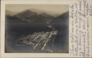 Wallace ID Aerial View c1905 Real Photo Postcard