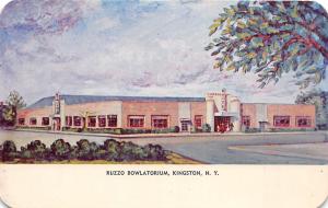 C98/ Sports Postcard Chrome Kingston New York Ruzzo Bowlatorium Bowling Alley