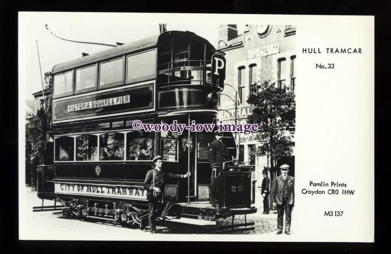 pp2392 -  Hull Tram - Tramcar No.33 to Victoria Sqare, Yorks.- Pamlin postcard