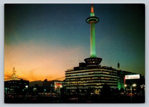 Night View of Kyoto Tower in Japan 4x6 Vintage Postcard 0458