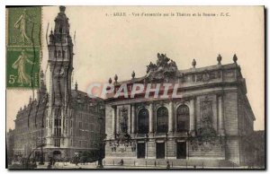 Postcard Old Lille Overview of the Theater and the Stock Exchange