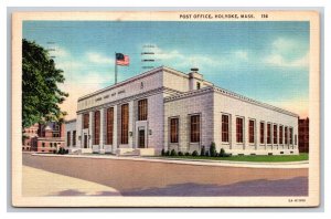 Post Office Building Holyoke Massachusetts MA Linen Postcard N26