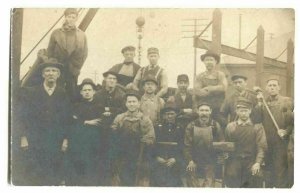 Occupational RPPC Postcard Working Men Holding Hammers