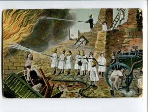 3052623 MULTIPLE BABIES as FIREMEN vintage COLLAGE PC