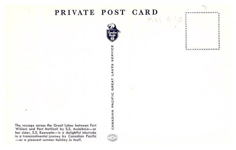 Michigan Fort Williams, S.S. Assinboia