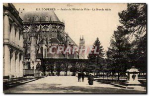 Old Postcard Bourges Garden of & # City 39hotel The great allee