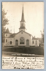 WORCESTER NY BAPTIST CHURCH ANTIQUE REAL PHOTO POSTCARD RPPC