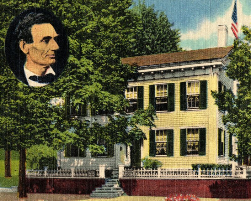 Abraham Lincoln's Home Springfield Illinois Vintage Standard View Postcard