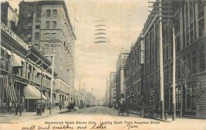 Araapahoe Denver Colorado 1910 Seventeenth Street Postcard autos 13248