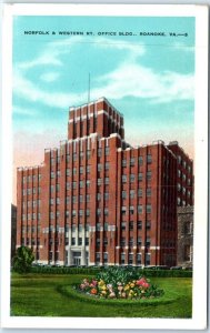 Postcard - Norfolk & Western Ry. Office Building - Roanoke, Virginia