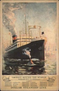 Dollar Steamship Postally Used Kobe Japan Message by Passenger About Dream