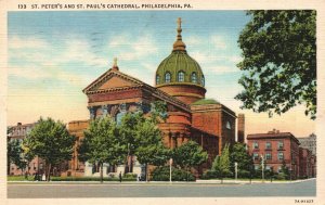 Vintage Postcard 1944 St. Peter & St. Paul Cathedral Philadelphia Pennsylvania