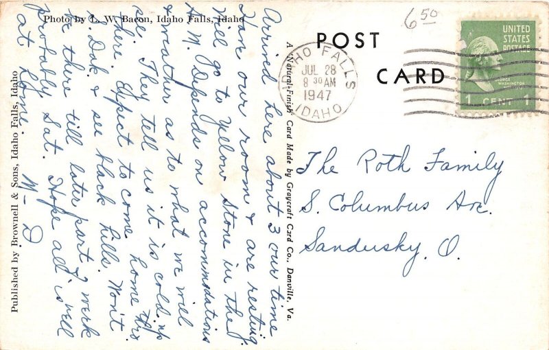 J51/ Idaho Falls Idaho Postcard c1940s Park Avenue Stores 6