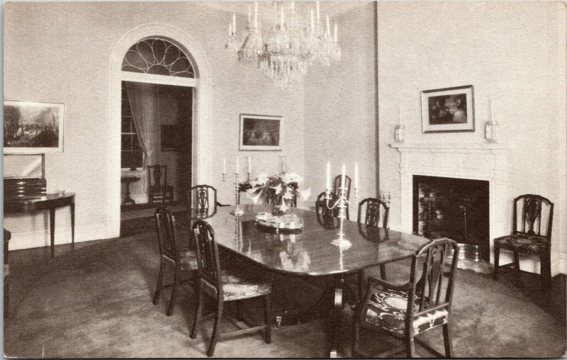 State Dining Room Lee Mansion Arlingtion National Cemetery Postcard VTG UNP 