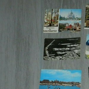 VINTAGE 14 POSTCARDS 1 FROM US AND  THE REST OUTSIDE THE US ALL HAVE WRITING 