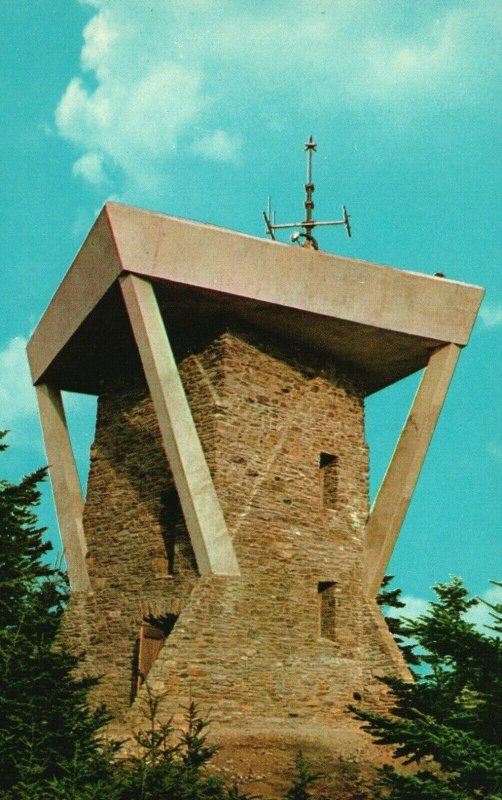 Vintage Postcard Observation Tower Atop Mt. Mitchell in State Park Western NC 