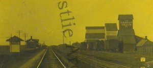 Dillwyn KANSAS RPPC 1913 DEPOT Train Station GHOST TOWN nr Pratt St. John DPO