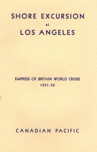 Shore Excursions In Los Angeles Empress Of Britain 1931 World Cruise Ship Book