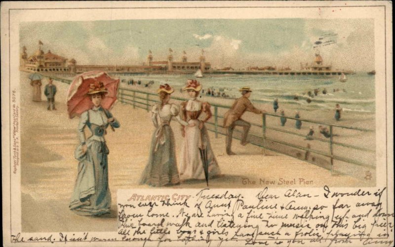 TUCK ATLANTIC CITY NEW JERSEY NJ New Steel Pier PRIVATE MAILING CARD