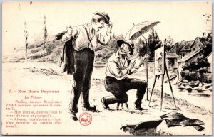 Nos Bons Paysans Le Peintre Our Good Peasants 3 - The Painter Postcard