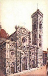 Vintage Postcard Firenze Facciata Della Cattedrale Building Florence Italy