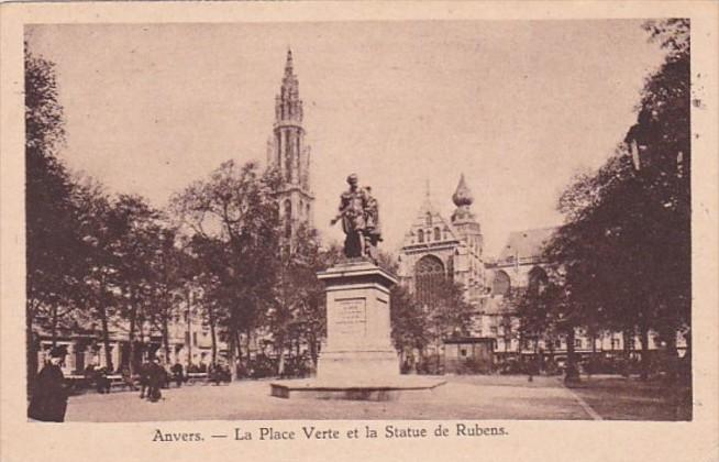 Belgium Anvers La Place Verte et la Statue de Rubens