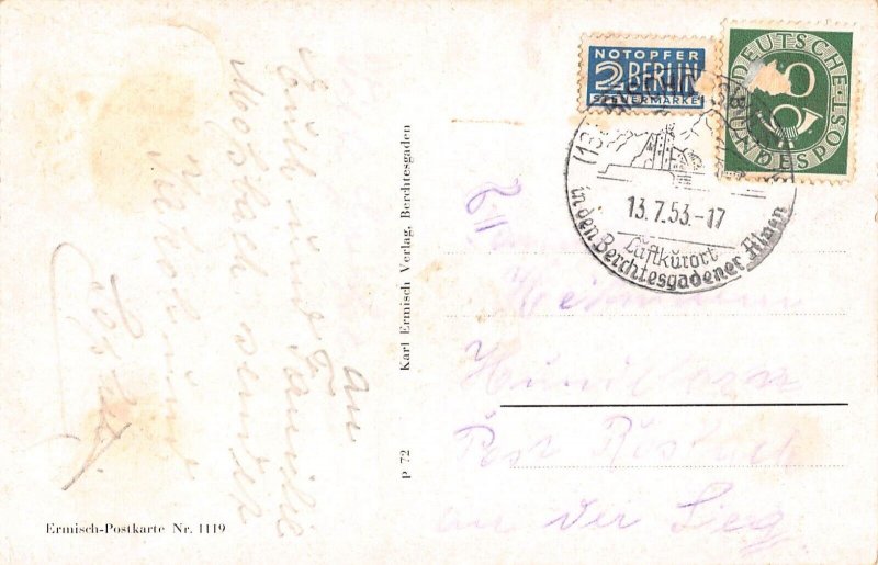 A216 Germany 1953 St Bartholomae mit Watzmann Ostwand vintage postcard