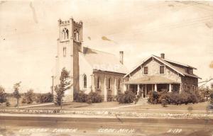 A74/ Clare Michigan Mi Real Photo RPPC Postcard Lutheran Church Home c40s