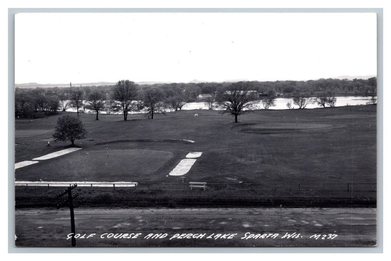 RPPC Golf Course And Perch Lake Sparta Wisconsin M237 Real Photo Postcard PC1831