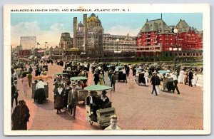 1920's Marlborough-Blenheim Hotel Boardwalk Atlantic City New Jersey Postcard