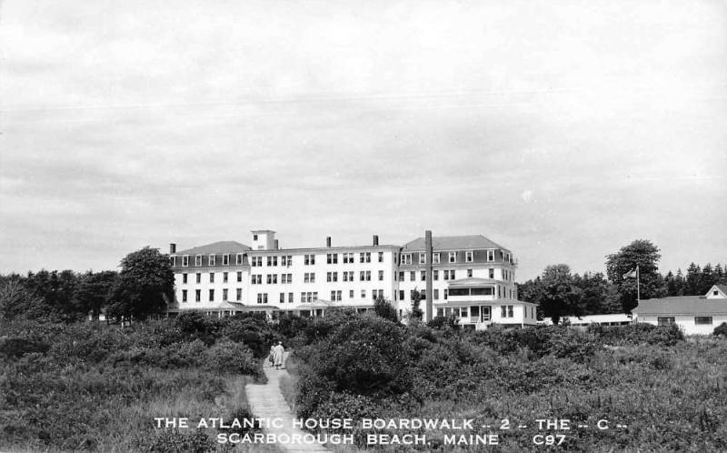 Scarborough Beach Maine Atlantic House Boardwalk Real Photo Postcard JE229373