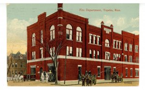 KS - Topeka. Fire Department & Apparatus ca 1915  (crease)