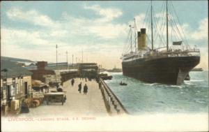 Liverpool Steamship Landing Stage - SS CEDRIC Ship c1910 Postcard