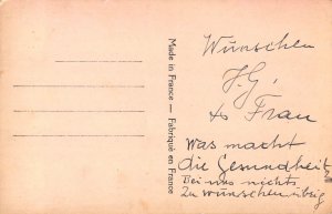 Greetings Bonne Fete Pansies vintage postcard