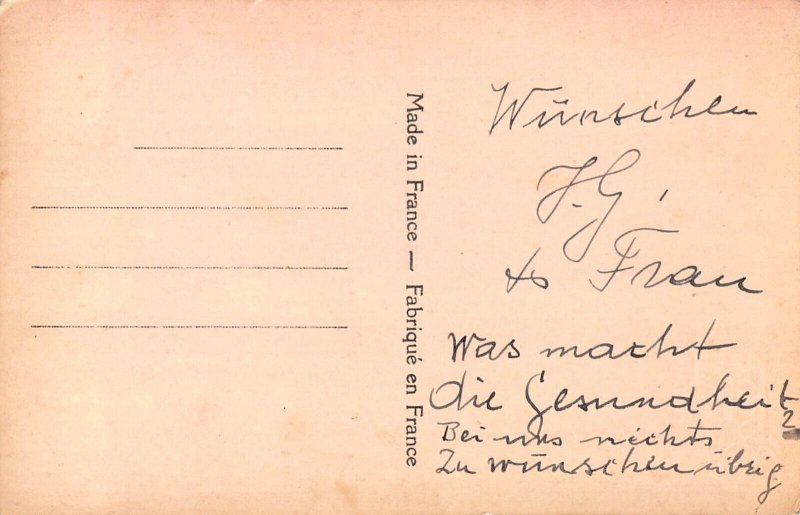 Greetings Bonne Fete Pansies vintage postcard