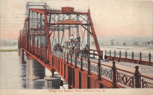 J60/ Jefferson City Missouri Postcard c1910 Bridge River Stagecoach195