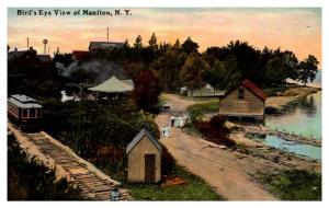 Aerial View of Manitou New York ,  Trolley