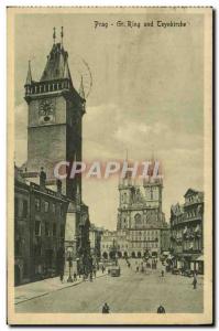 Old Postcard Prag und Ring Tynkirche