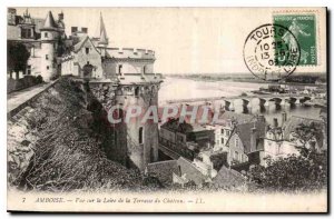 Postcard Old Amboise Loire View Terrace of Chateau