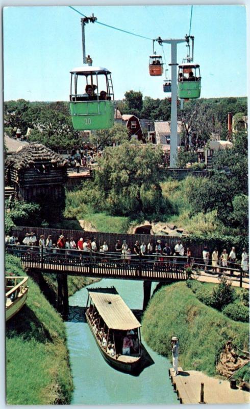 Dallas SIX FLAGS OVER TEXAS Amusement Park RIVER BOATS, ASTROLIFT Rides Postcard