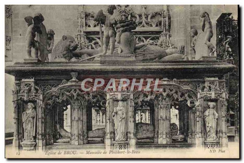 Old Postcard Bourg Brou Church Mausoleum of Philibert le Beau