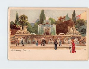 Postcard Wittelsbach-Brunnen, Munich, Germany