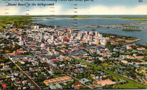 Florida Miami Aerial View Looking Northeast 1959