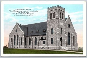 Vtg Palm Pennsylvania PA Schwenkfelder Church 1920s View WB Old Card Postcard