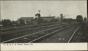 Albion PA PB&LE RR Train Shops 1908 Used Postcard