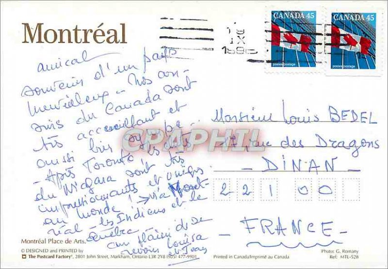 Modern Postcard Hello Montreal